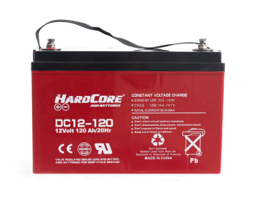 Battery: HardCore Deep Cycle AGM 12V 120AH